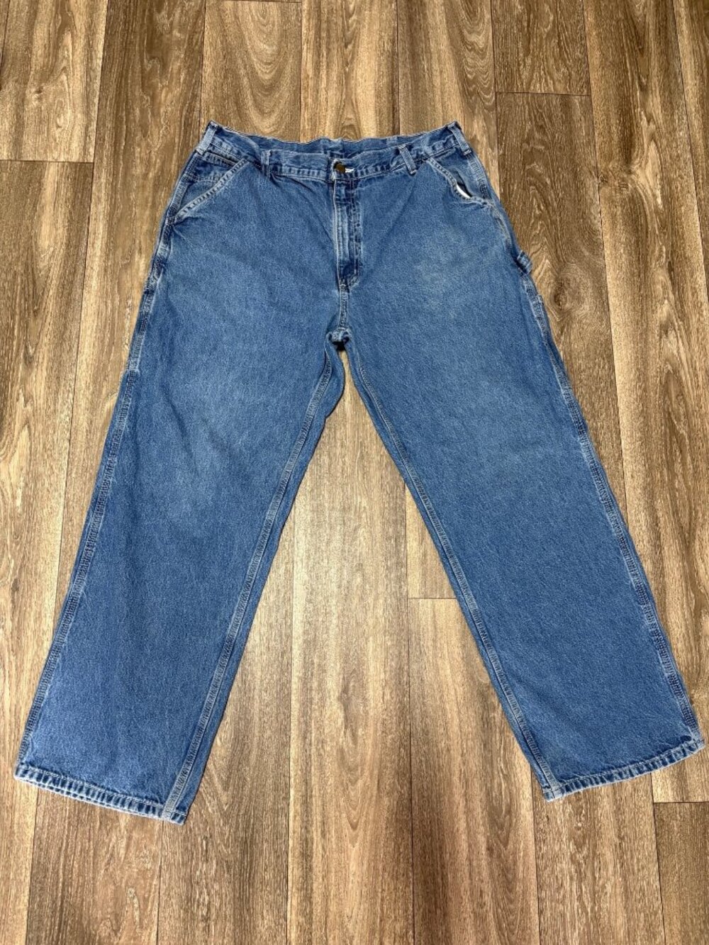 CARHARTT MEN'S CARPENTER DENIM JEANS BLUE 38X30 COTTON WORKWEAR